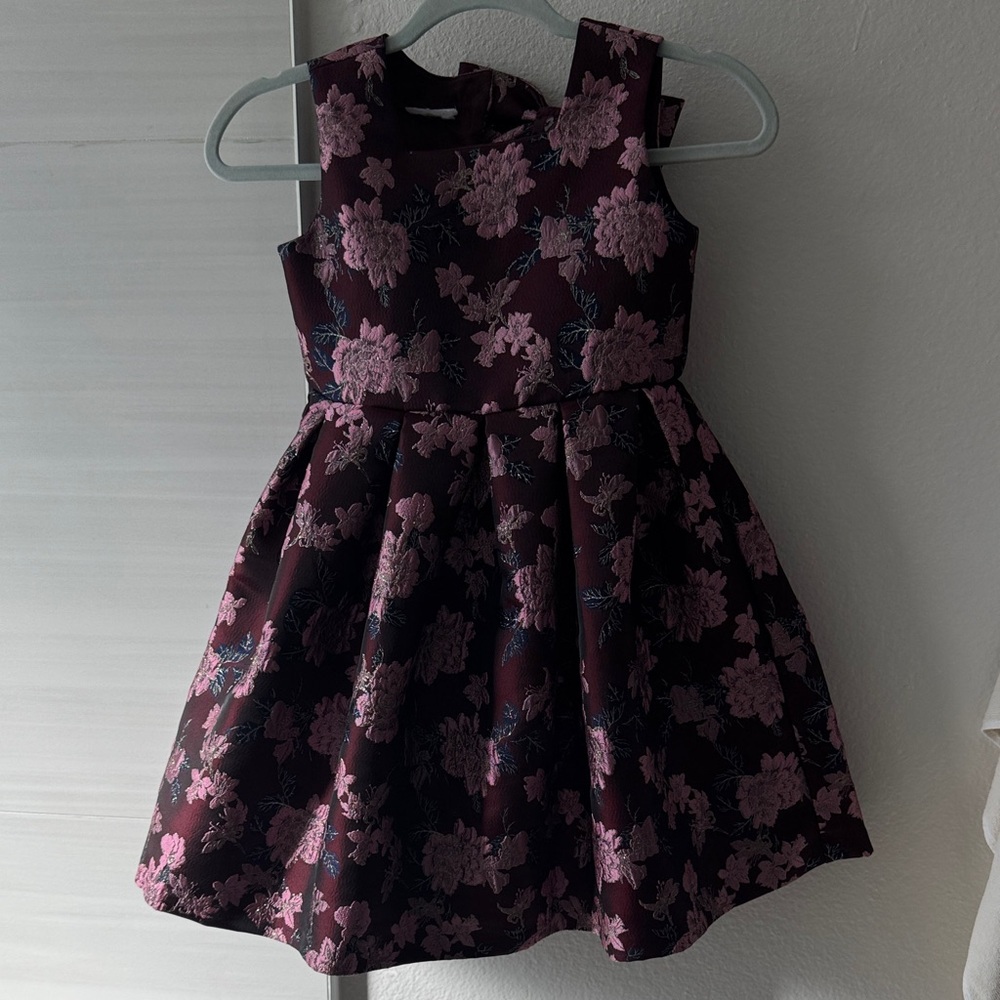 Iris & Ivy Burgundy and Pink Floral Dress